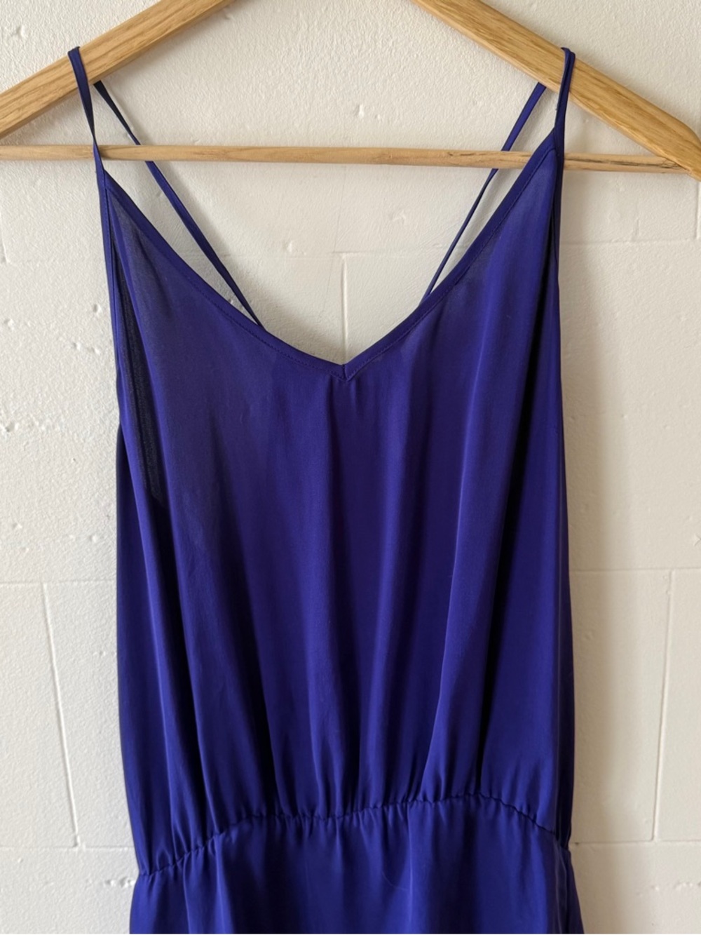 MASON | Silk Summer Slip Dress Blue Asymmetrical Hem | Size 6 - Picture 3 of 12